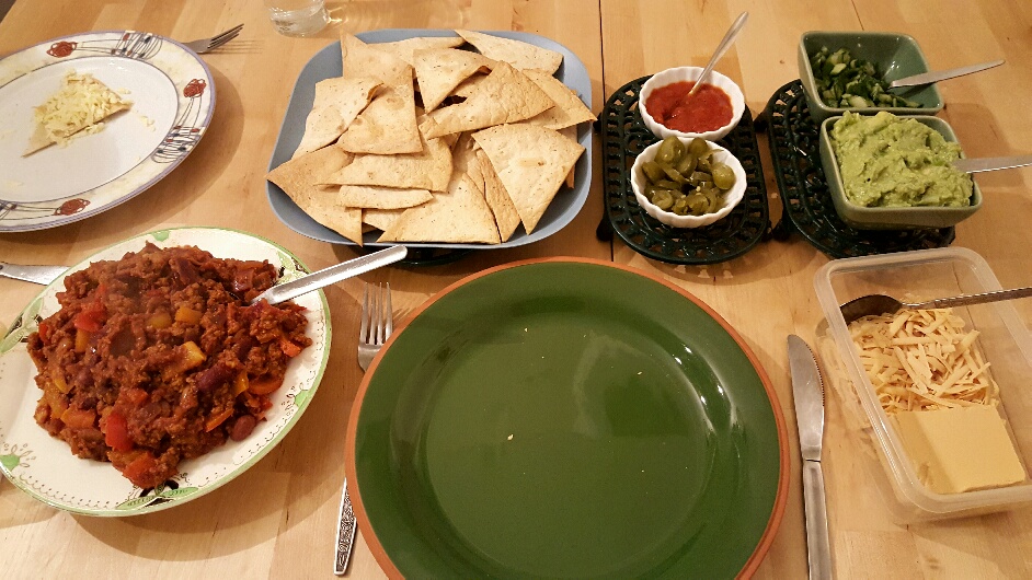 Vegan Chilli Con Carne With Baked Tortilla Chips