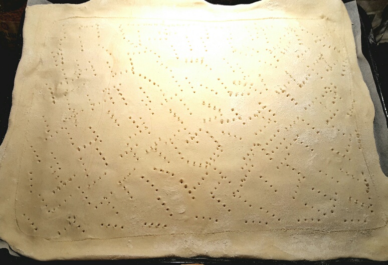Rolled Out Puff Pastry in Preparation For the Filling